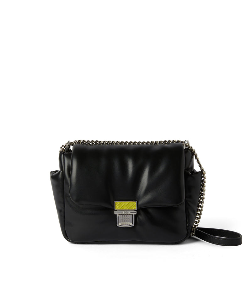 Puffer handbag with snap BLACK Women 