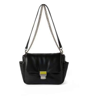 Puffer handbag with snap