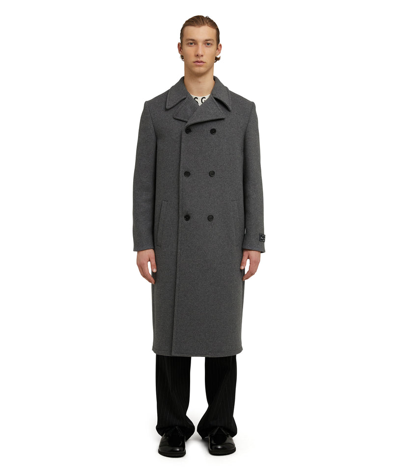 Virgin wool "Wool Coating" double-breasted coat DARK GREY Men 