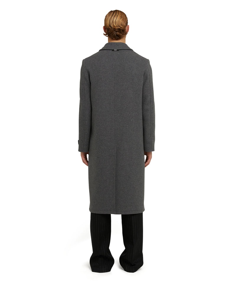 Virgin wool "Wool Coating" double-breasted coat DARK GREY Men 