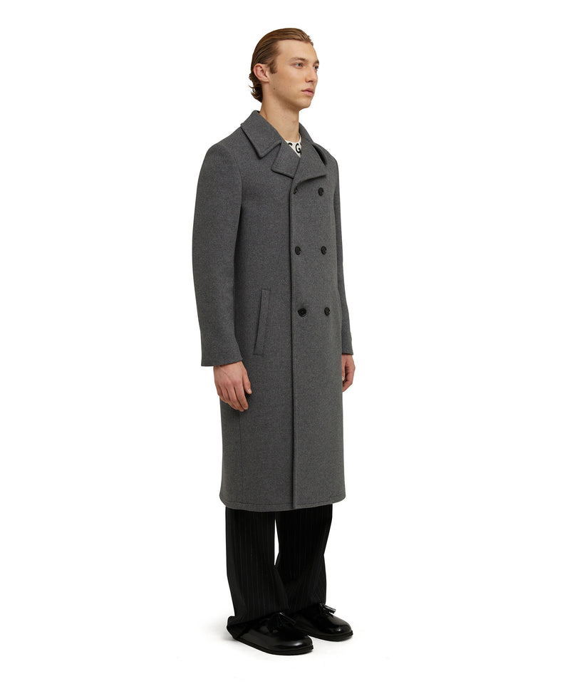 Virgin wool "Wool Coating" double-breasted coat DARK GREY Men 