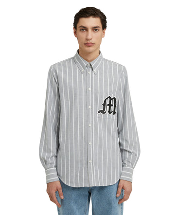 Striped organic cotton Oxford shirt