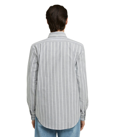 Striped organic cotton Oxford shirt