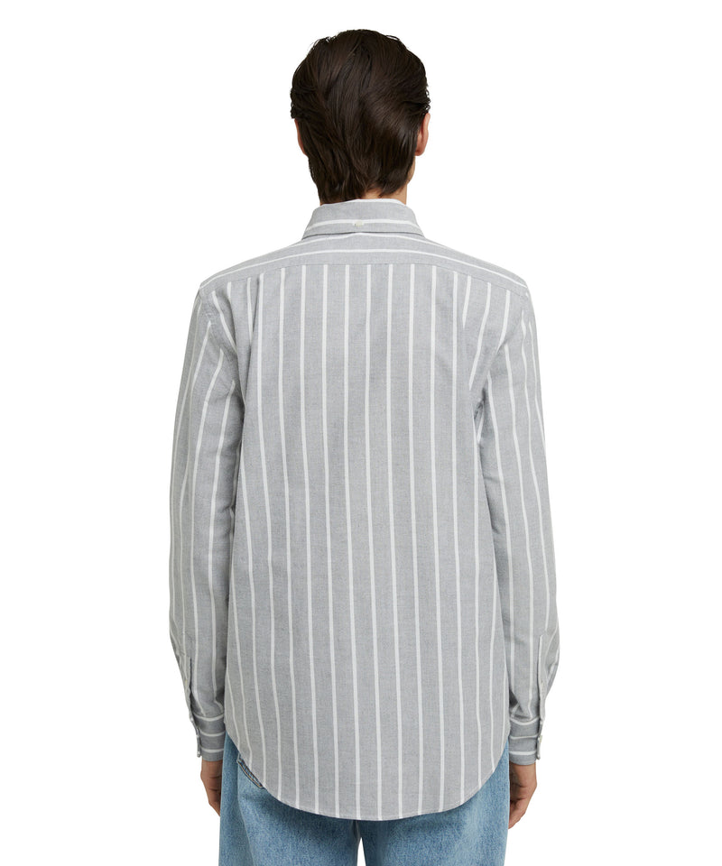 Striped organic cotton Oxford shirt GREY Men 