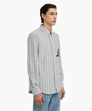 Striped organic cotton Oxford shirt