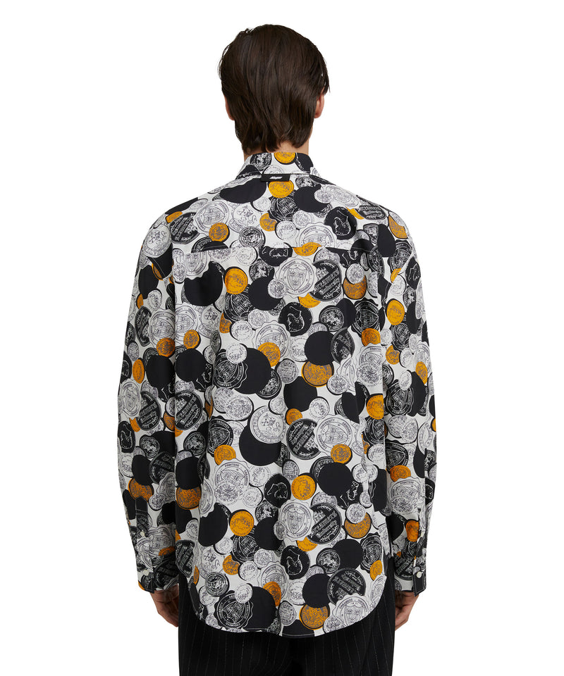 Organic cotton shirt with "all-over Token" print WHITE Men 