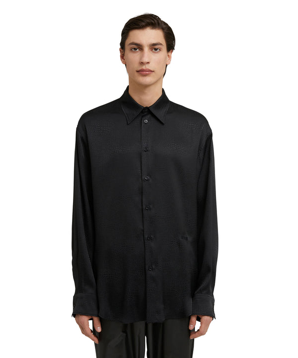 Solid color cellulose "Croco Satin" shirt