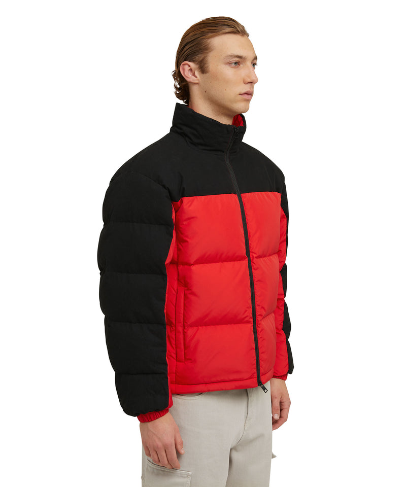 "Micro ripstop" color block down jacket RED Men 