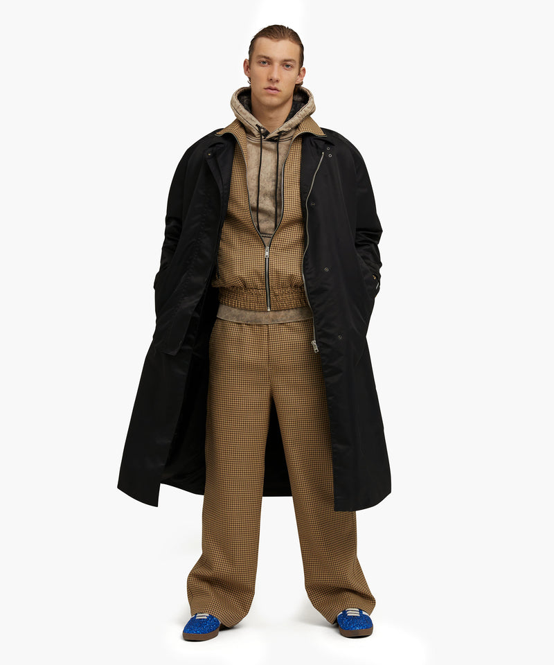 Wool bomber jacket with "Micro Check Wool" pattern CAMEL BEIGE Men 