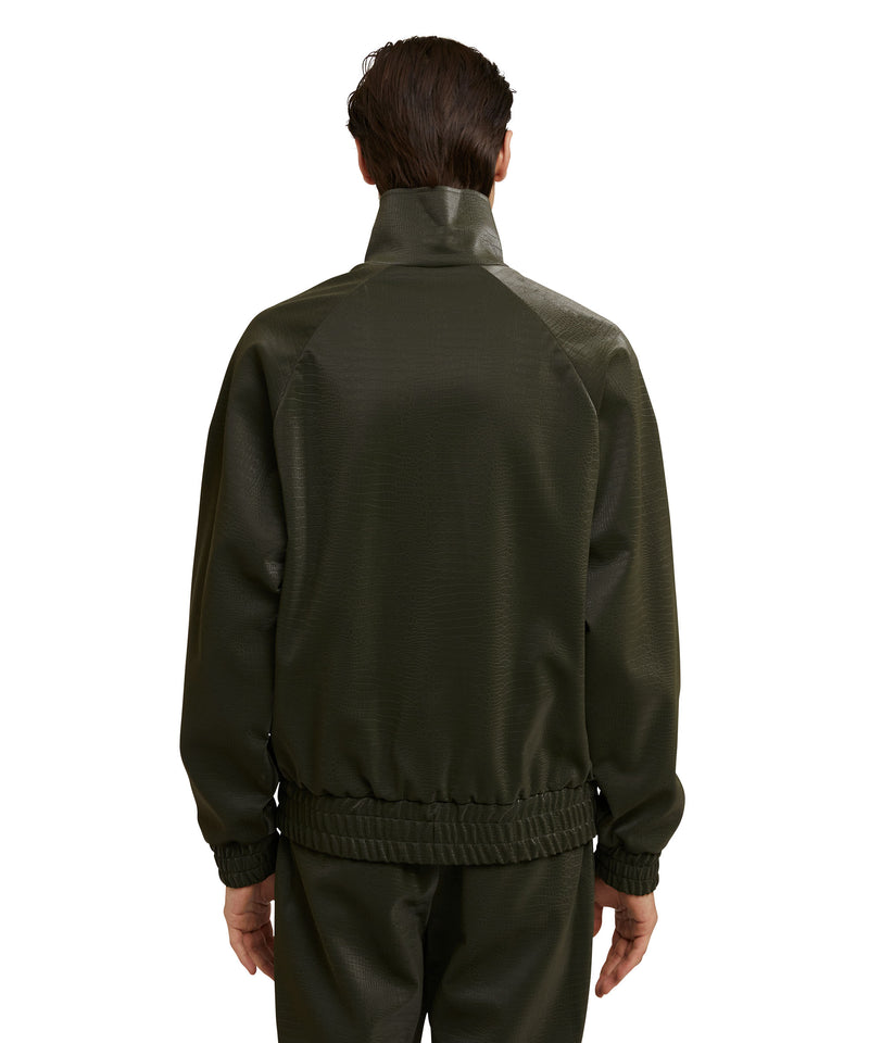 Viscose bomber jacket with "Croco Eco Leather" pattern MILITARY GREEN Men 