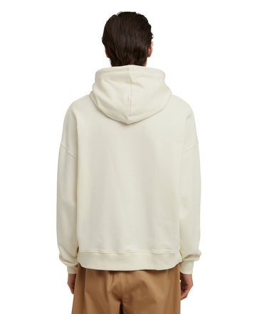 Cotton hooded sweatshirt with MSGM brushstroke logo