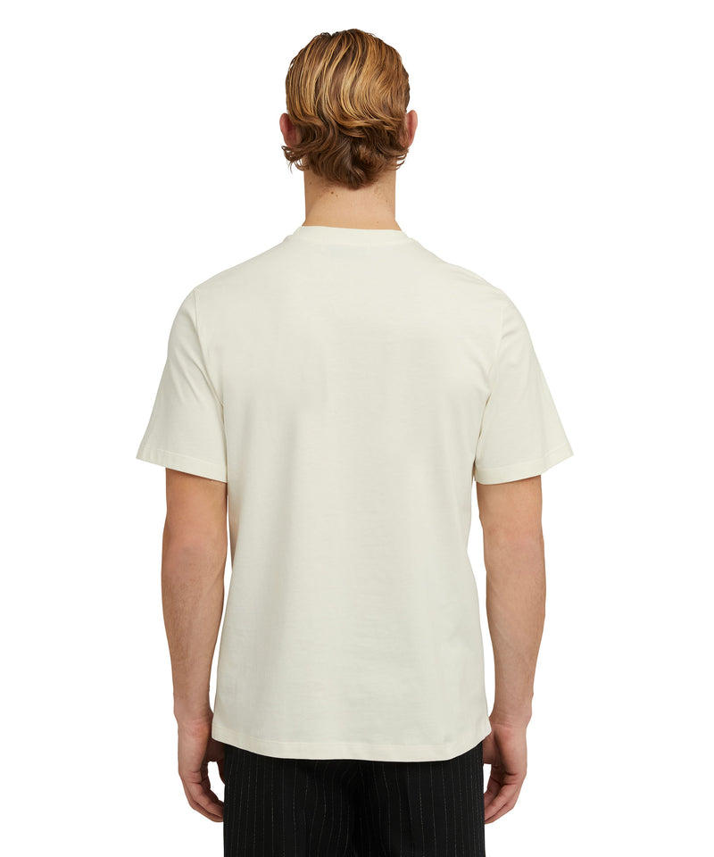 Cotton crewneck t-shirt wth  MSGM brushstroke logo positioned at the neck WHITE Men 