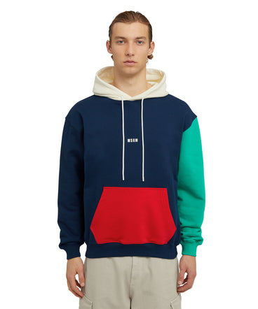 Cotton hooded sweatshirt with mini logo