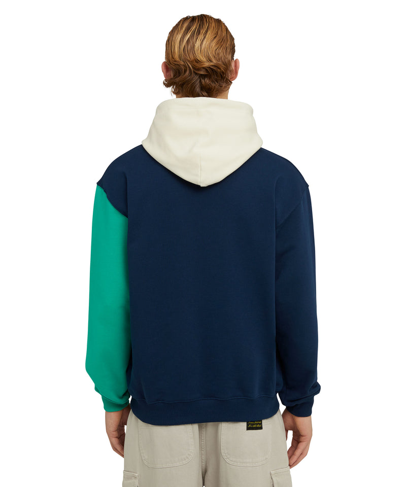 Cotton hooded sweatshirt with mini logo WHITE/BLUE Men 