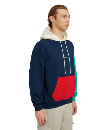 Cotton hooded sweatshirt with mini logo