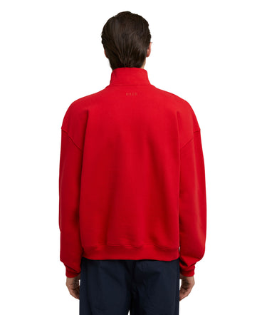 Felpa in cotone con zip MSGM "M" mascotte patch