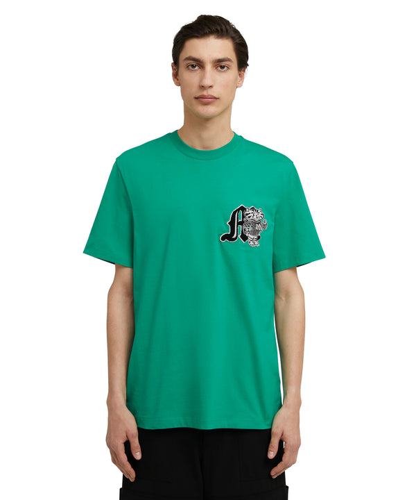 Cotton crewneck t-shirt with MSGM "M" mascot patch