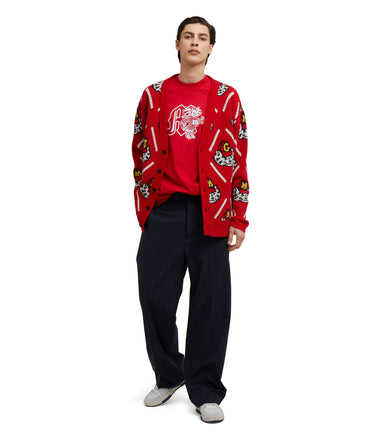 Cotton crewneck t-shirt with MSGM "M" mascot patch