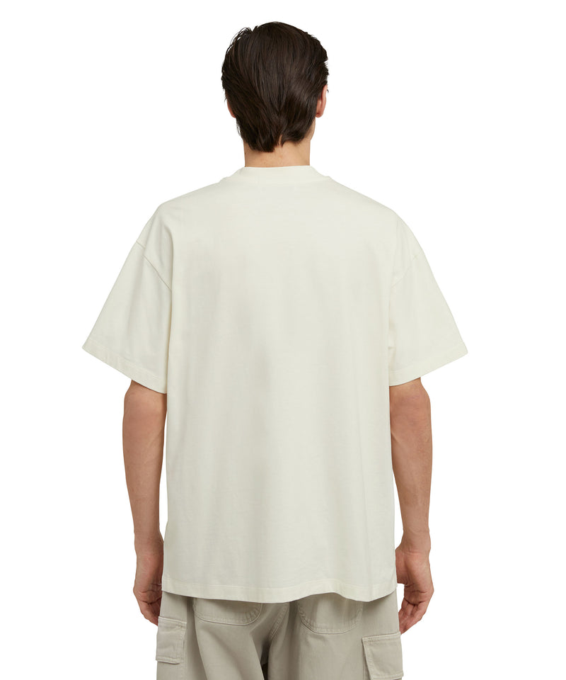 Cotton crewneck t-shirt with "Msgm Love College Print" WHITE Men 