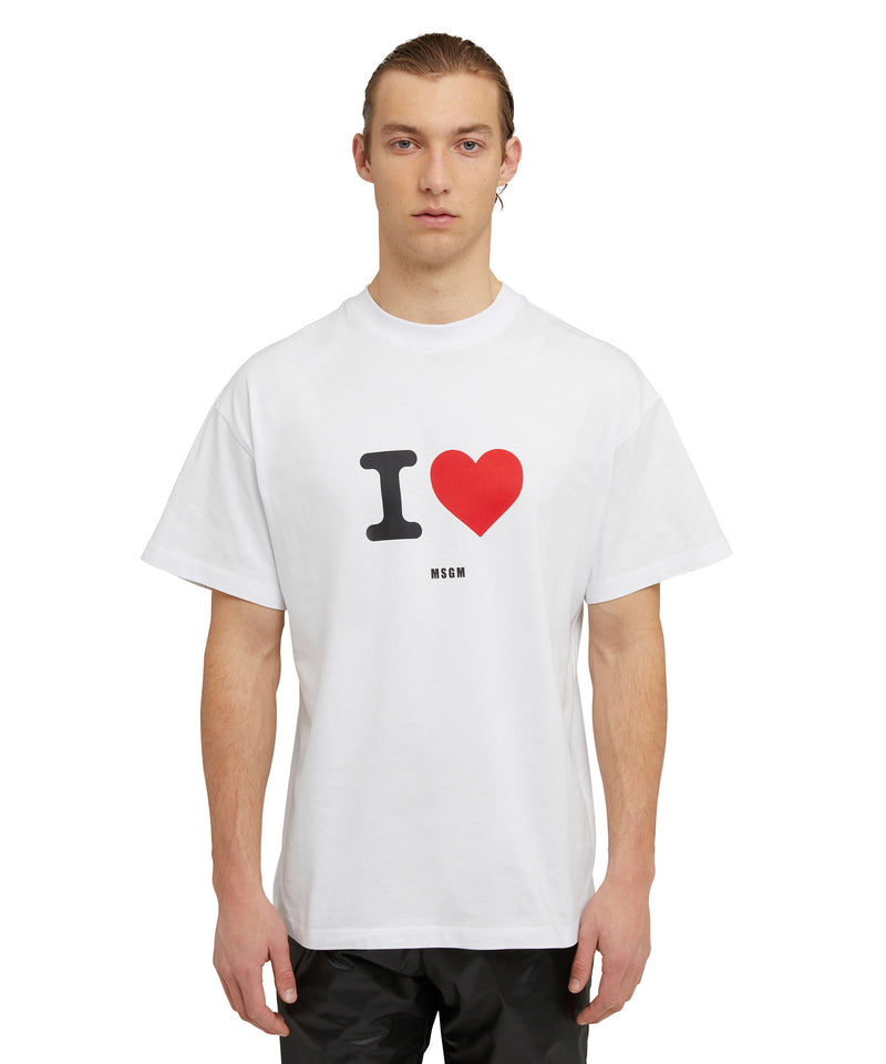 Crewneck t-shirt with seasonal statement WHITE Men 