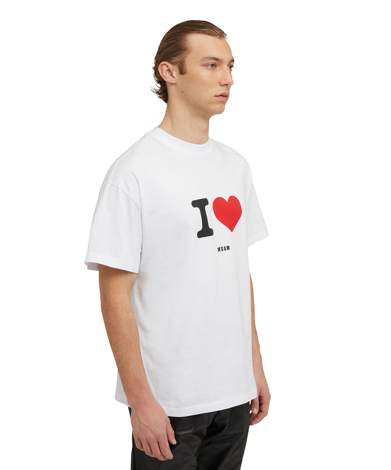 Crewneck t-shirt with seasonal statement WHITE Men 