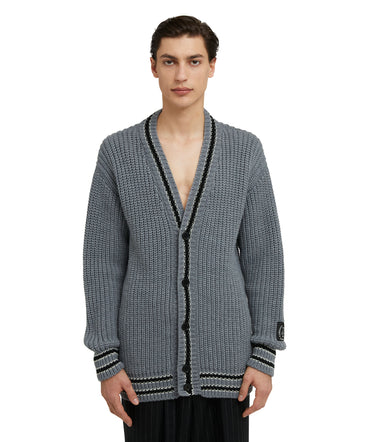 MSGM College Patch v-neck cardigan