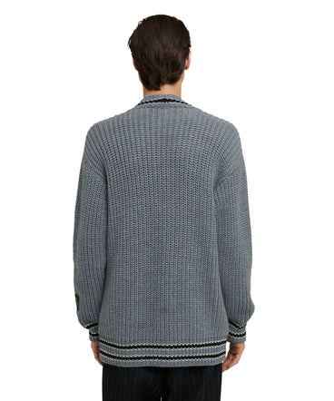 MSGM College Patch v-neck cardigan