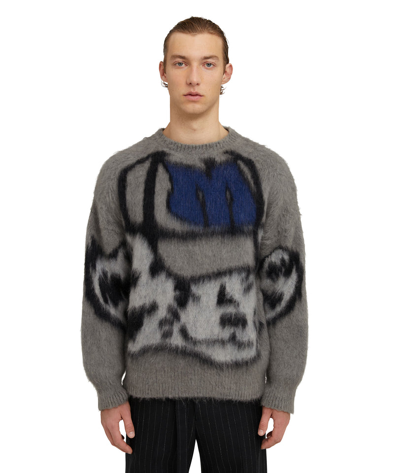 Crewneck sweater with mascot GREY Men 