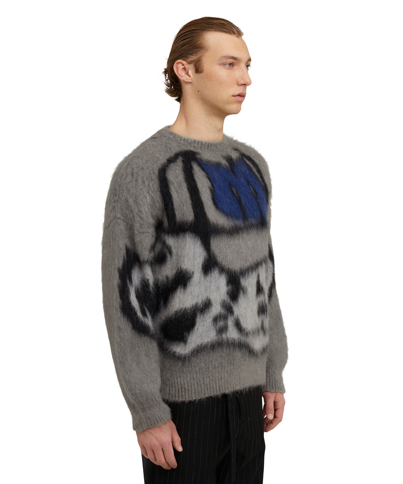 Crewneck sweater with mascot GREY Men 