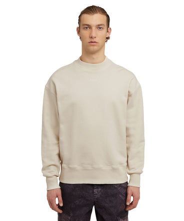 Cotton crewneck sweatshirt with embroidered MSGM micro logo