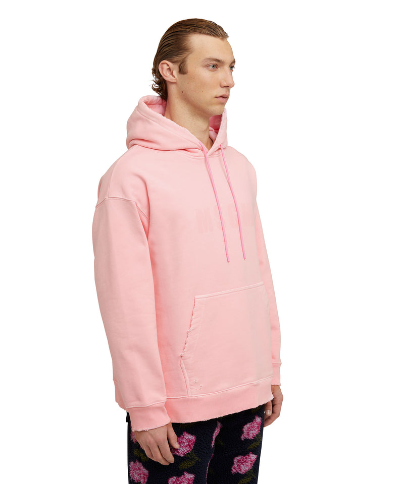 Cotton hooded sweatshirt with MSGM large logo print PINK Men 
