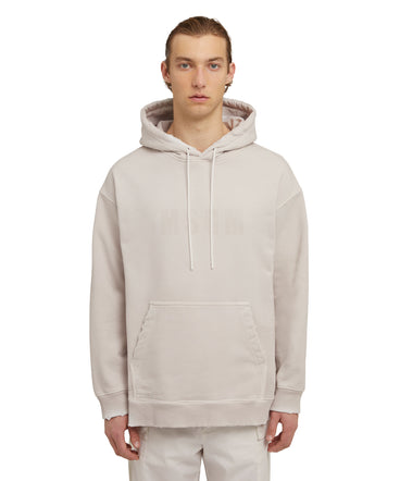 Cotton hooded sweatshirt with MSGM large logo print