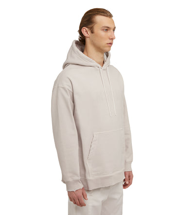 Cotton hooded sweatshirt with MSGM large logo print