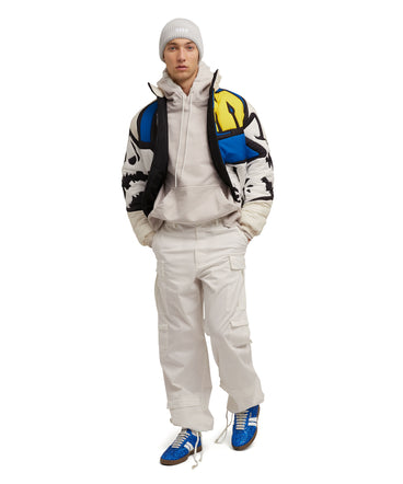 Cotton hooded sweatshirt with MSGM large logo print