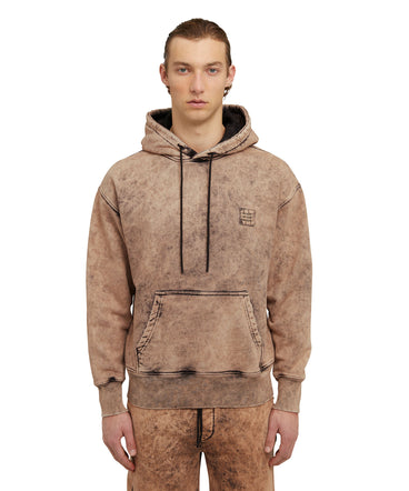 Cotton sweatshirt with marbled effect