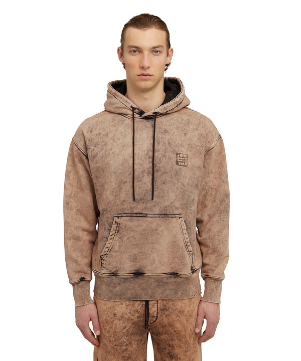 Cotton sweatshirt with marbled effect
