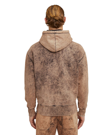 Cotton sweatshirt with marbled effect