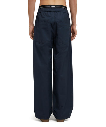 Double pleated trousers in "Recycled Cotton Ripstop" fabric