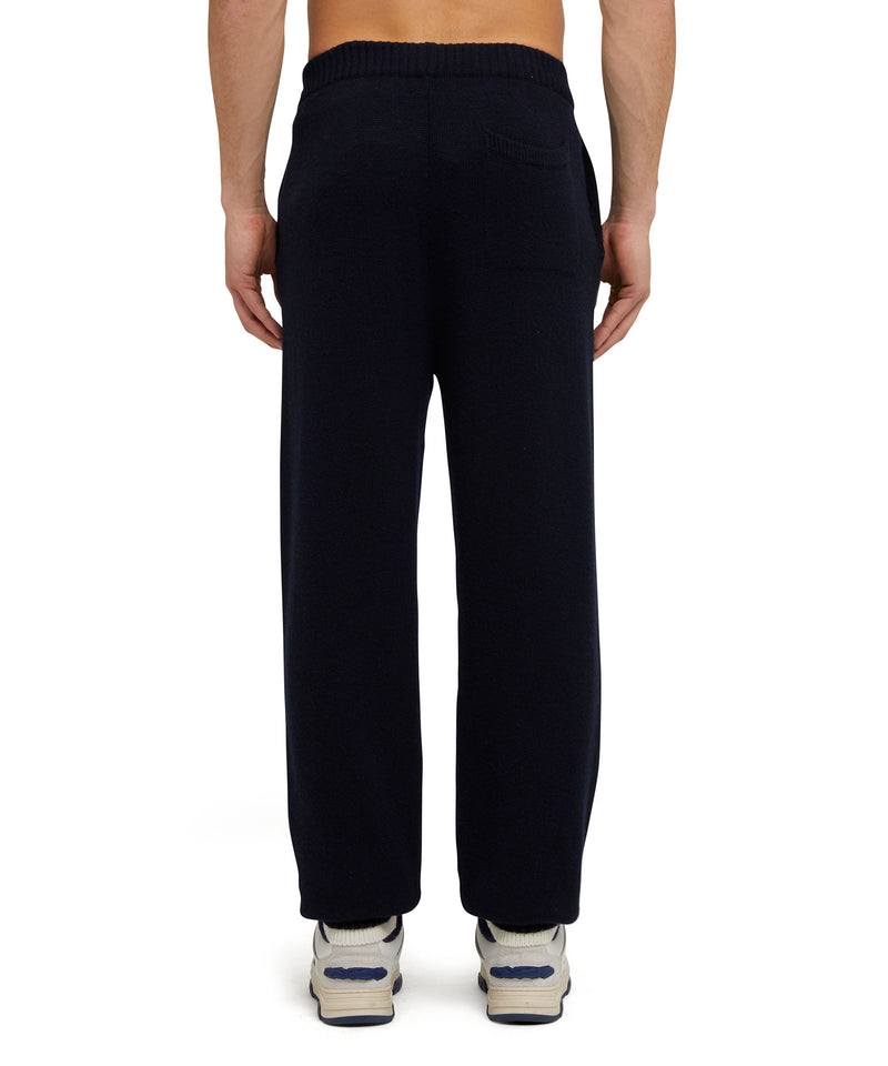 MSGM trousers in "Embroidery Cachemire blend knit" fabric WHITE/BLUE Men 