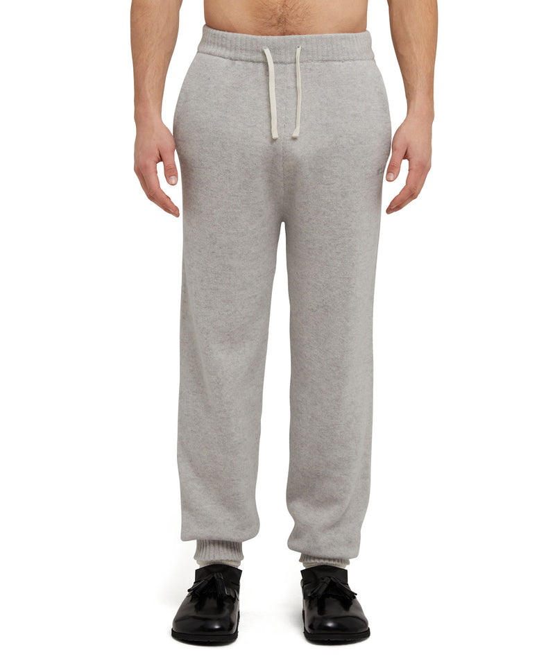 MSGM trousers in "Embroidery Cachemire blend knit" fabric GREY Men 