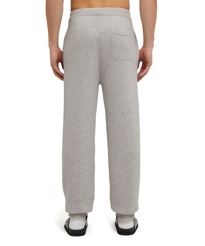 MSGM trousers in "Embroidery Cachemire blend knit" fabric GREY Men 