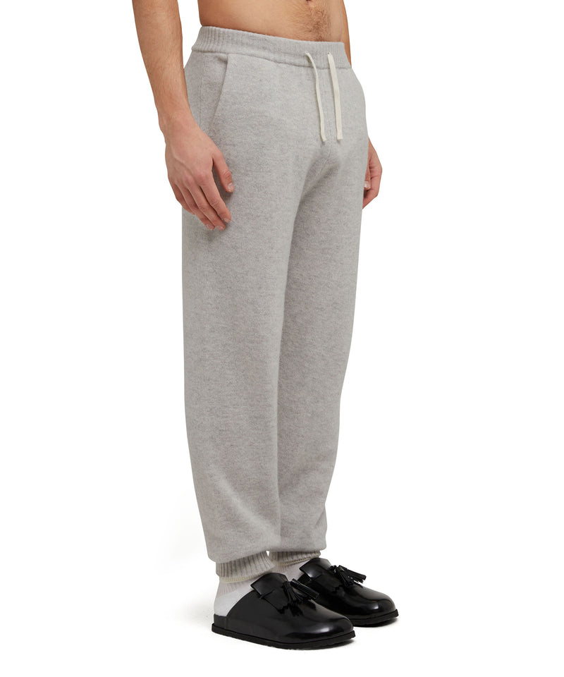 MSGM trousers in "Embroidery Cachemire blend knit" fabric GREY Men 