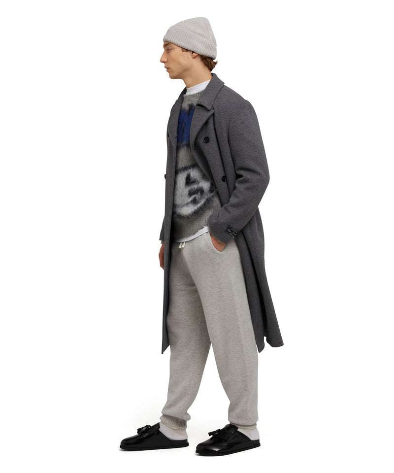 MSGM trousers in "Embroidery Cachemire blend knit" fabric GREY Men 