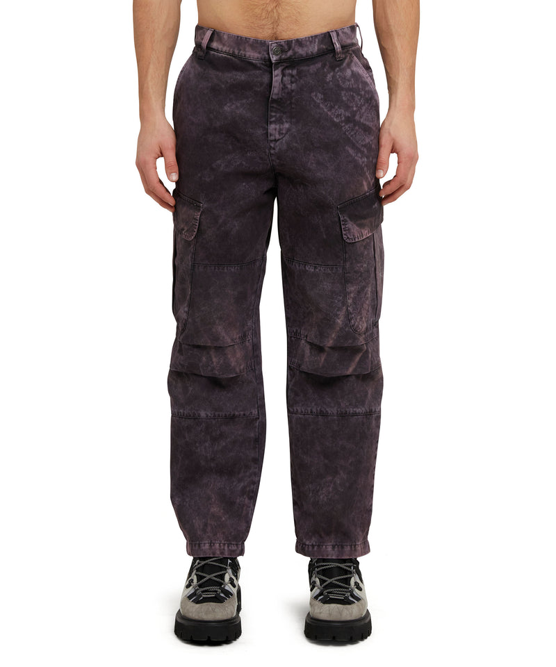 Organic cotton Tie-Dye parachute cargo trousers PINK Men 