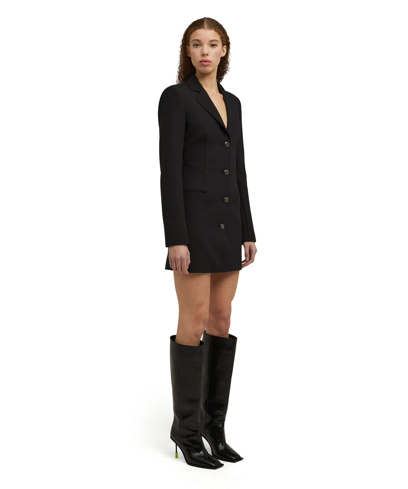 Mini dress with  "Double Crepe Cady" workmanship BLACK Women 