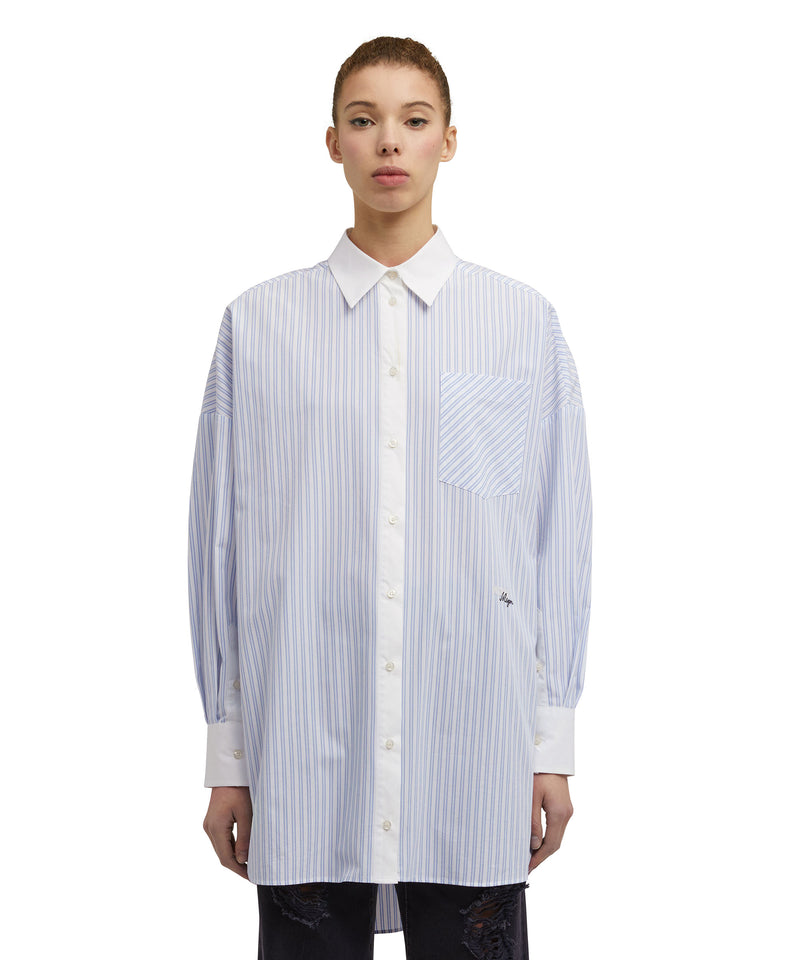 Poplin cotton striped dress BLUE Women 