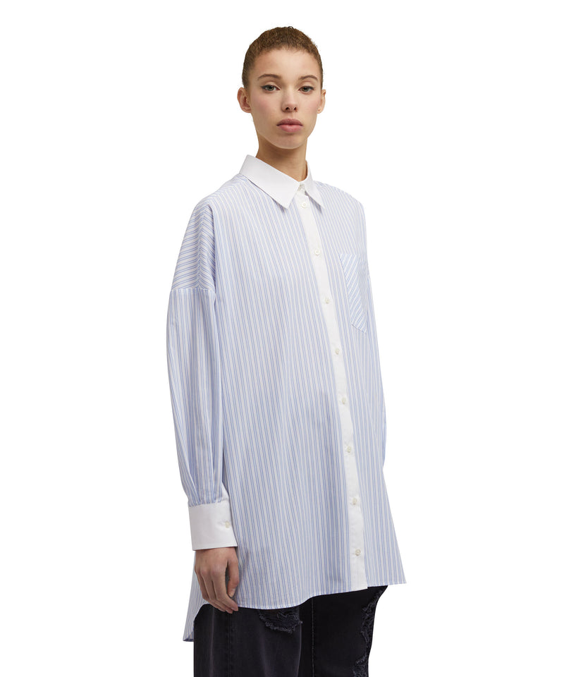 Poplin cotton striped dress BLUE Women 