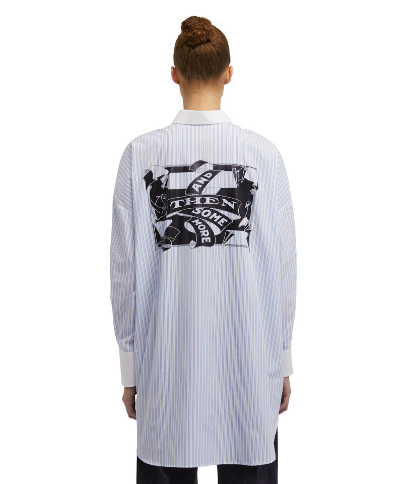 Poplin cotton striped dress BLUE Women 