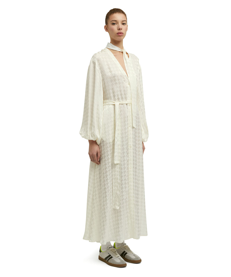 "Fluid Viscose Jacquard" fabric dress WHITE Women 