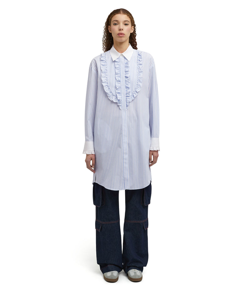 Poplin cotton chemisier shirt dress BLUE Women 